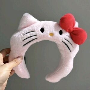 Cute Pink Hello Kitty Headband with Red Bow
